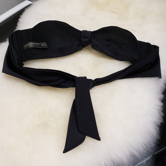 Kardashian Kollection Blk Rhinestone Swimwear Top - Picture 3 of 8